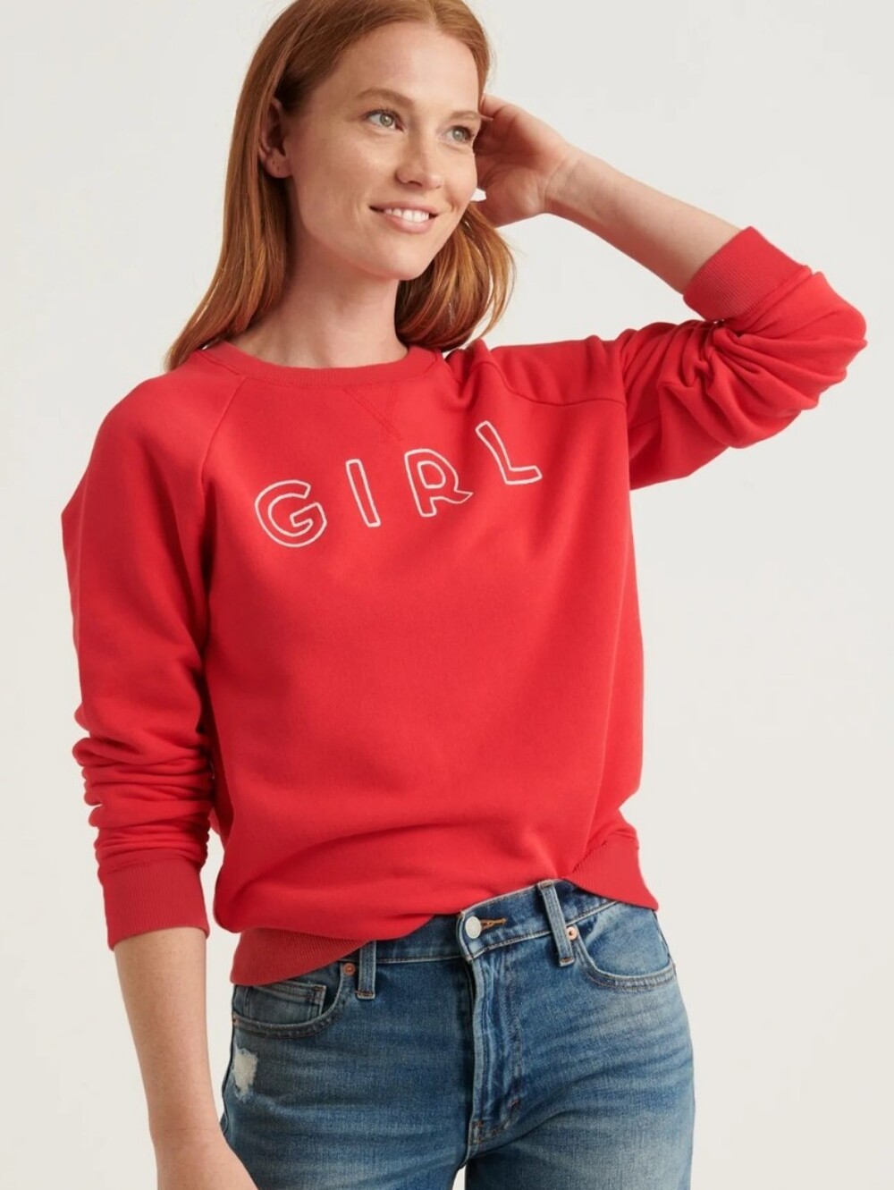 Lucky Brand Red Crewneck